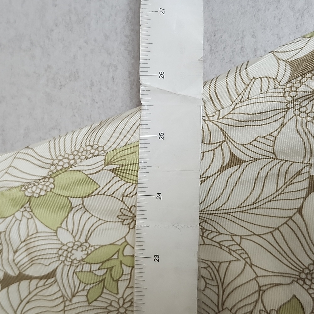 Kate Hill Size 16W Light Floral Print Silk A-Line Skirt light green/white - Picture 5 of 7